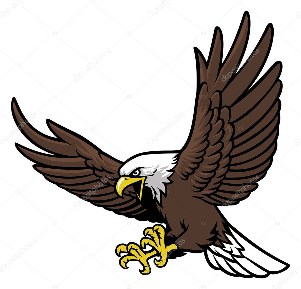 vector of flying eagle mascot