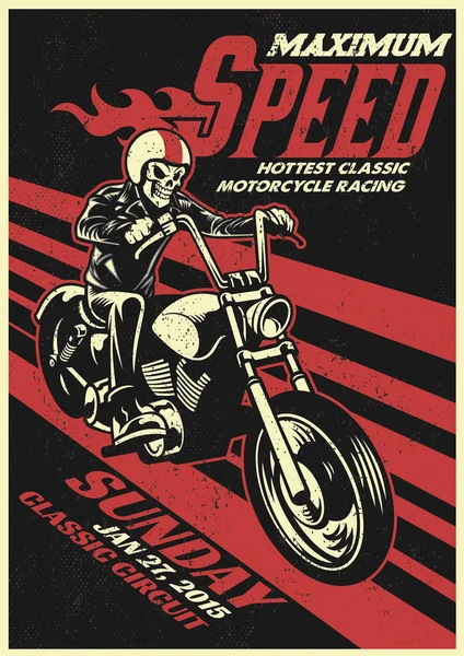 Affiche Course Moto Texture Vintage Sale — Image vectorielle