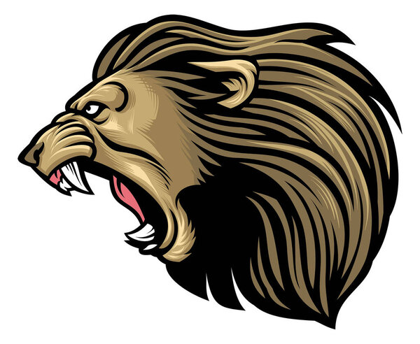 вектор ревущей головы льва