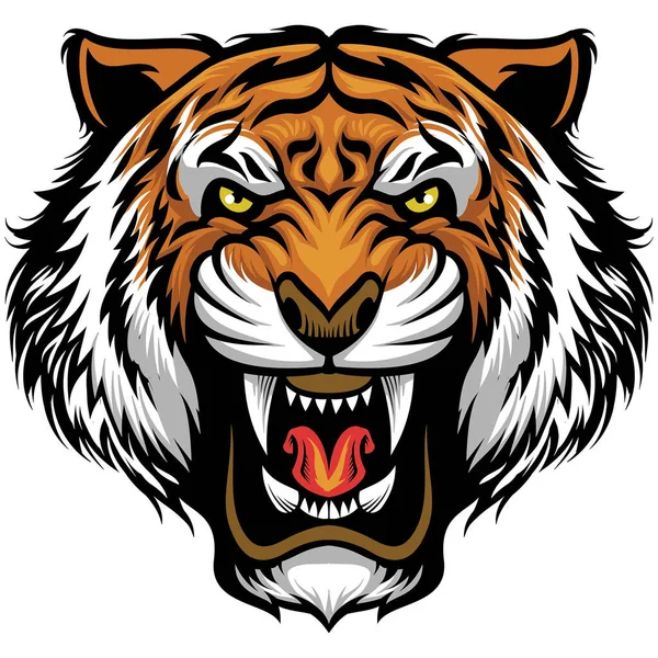 Vector Angry Tiger Face — Stock Vector