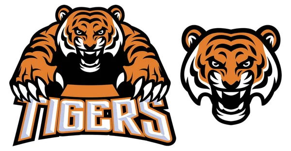 Vector Del Logotipo Del Tigre Arrastrándose — Archivo Imágenes Vectoriales