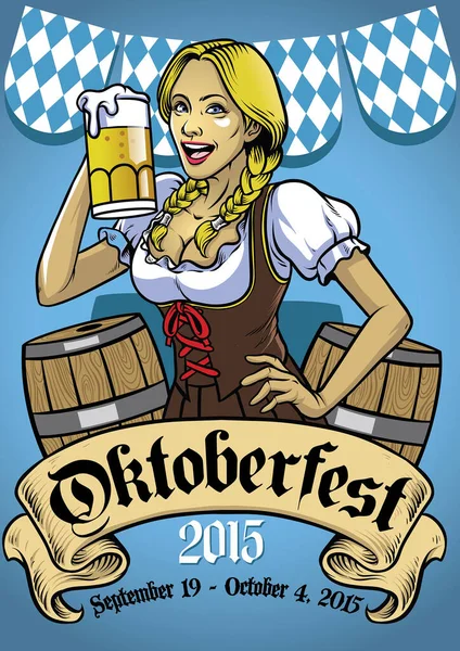 Vector Oktoberfest Poster Event Design — Stock Vector