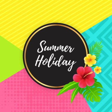 Yaz tatili ile soyut geometrik tasarım