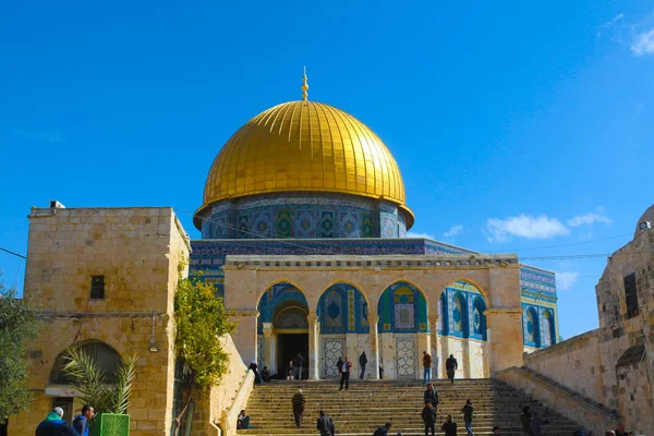 Jerusalem Palestiina Golden Dome Aqsa Moskeija Kolmas Moskeija Islamin Palestiina — kuvapankkivalokuva