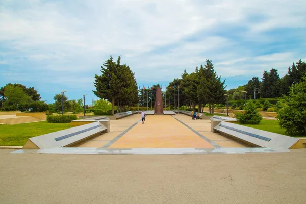 Baku Azerbaijan Denkmal Für Die Türkischen Soldaten Soldaten Der Kaukasischen — Stockfoto