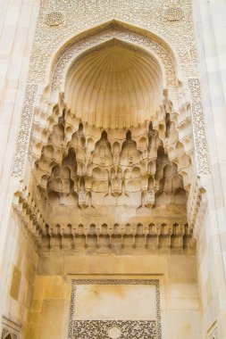 Bakü Azerbaycan, Şirvanşah Sarayı, Icheri Sheher (Eski Şehir- eski şehir) Icheri Sheher 2000 yılından bu yana Unesco Dünya Mirası listesine alınmıştır. Bakü, Azerbaycan - 22 Aralık 2017