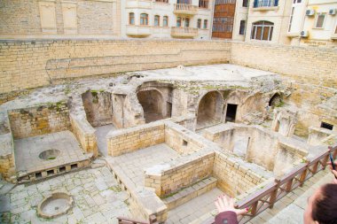 Icheri Sheher (Eski Şehir- eski şehir) Icheri Sheher 2000 yılından bu yana Unesco Dünya Mirası olmuştur. Şirvanşahlar tarafından yaptırılalı Şirvanşah Sarayı. Bakü Azerbaycan, 28.04.2019