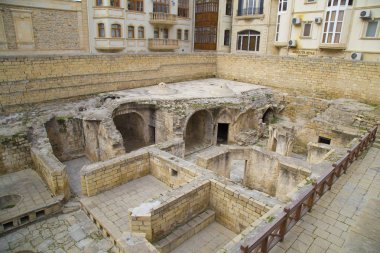 Icheri Sheher (Eski Şehir- eski şehir) Icheri Sheher 2000 yılından bu yana Unesco Dünya Mirası olmuştur. Şirvanşahlar tarafından yaptırılalı Şirvanşah Sarayı. Bakü Azerbaycan, 28.04.2019
