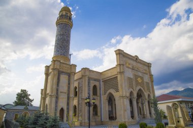 Gabala Azerbaycan Camii, Haydar Camii. Yeni ve güzel bir cami, mescid. Gabala Azerbaycan, 23 Mayıs - 2018