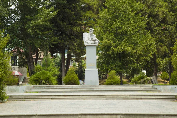 Statue Bakhtiar Vahapzade Shaki Park Azerbaijani Poet One Most Important — Stock Photo, Image