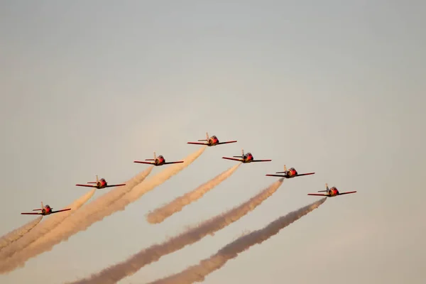 Flugzeuge Machen Stunts Himmel Spanien — Stockfoto