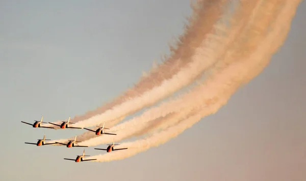 Vliegtuigen Doen Stunts Lucht Spanje — Stockfoto