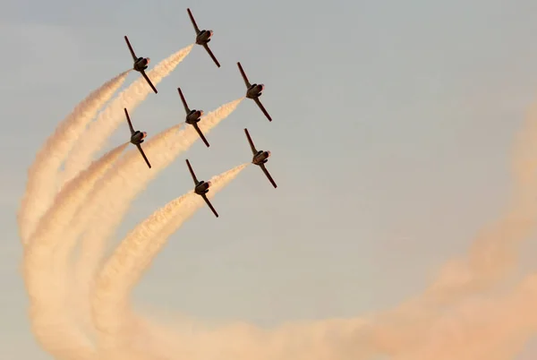 Літаки Роблять Трюки Небі Іспанії — стокове фото