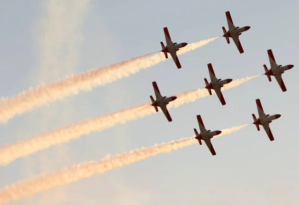 Vliegtuigen Doen Stunts Lucht Spanje — Stockfoto