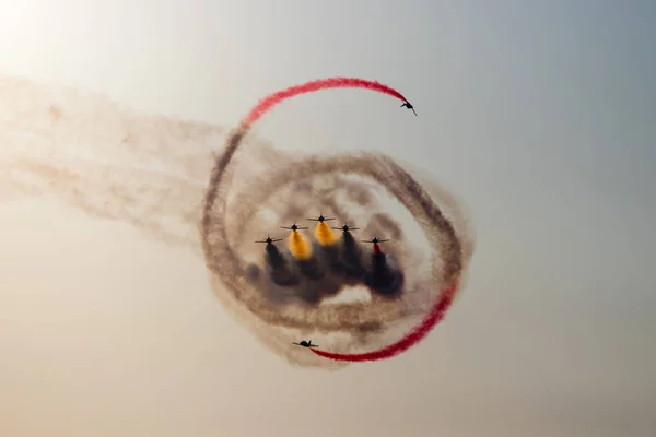 Avions Faisant Des Cascades Dans Ciel Espagne — Photo