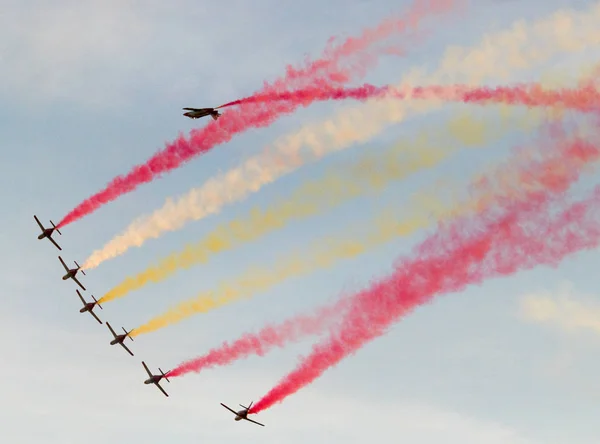 Avions Faisant Des Cascades Dans Ciel Espagne — Photo