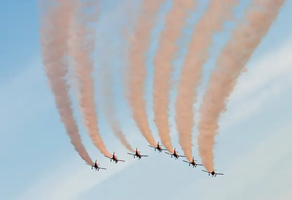 Aviões Fazendo Acrobacias Céu Espanha — Fotografia de Stock