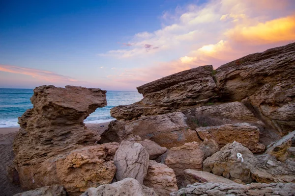 Beach Rocks Sky Effects Photography — Stock Photo, Image
