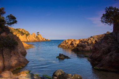 plaj kayalar ve gökyüzü fotoğraf efektleri ile