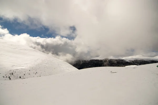 landscape with snow and blue sky