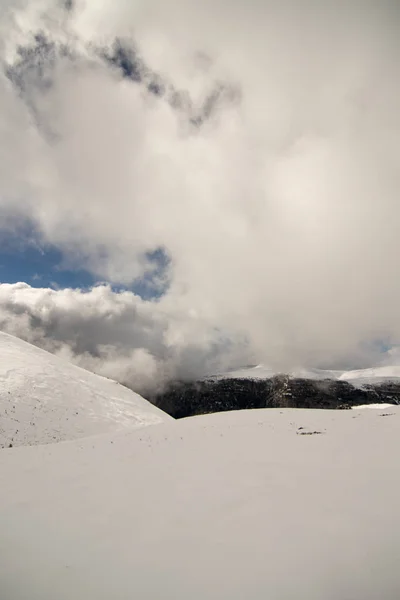 landscape with snow and blue sky