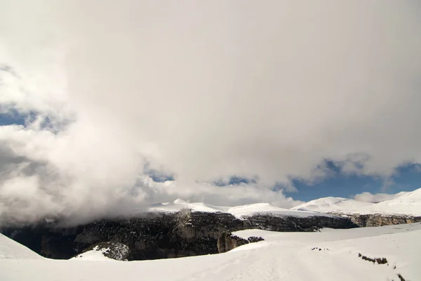 landscape with snow and blue sky