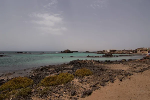 Paisagem Natural Rochas Mar Areia — Fotografia de Stock