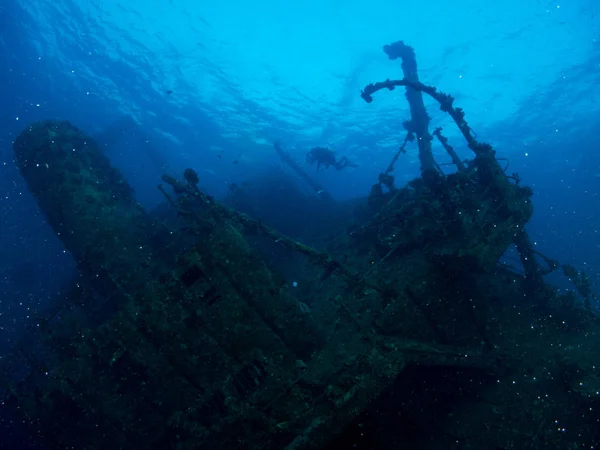 沉没的船与海底 — 图库照片