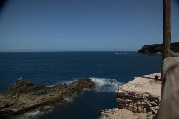 Paysage Naturel Rochers Marins Sable — Photo