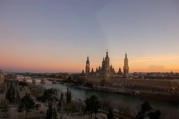 Bela Cidade Espanhola Pôr Sol — Fotografia de Stock