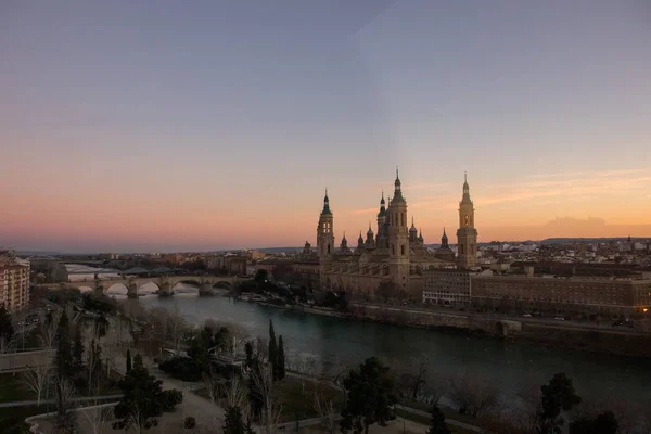 Bela Cidade Espanhola Pôr Sol — Fotografia de Stock