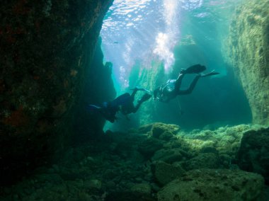 Mercan ve makroyla kaplı deniz yatağı