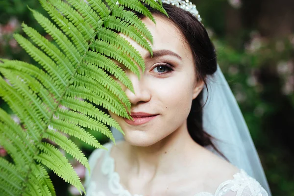 Bel ritratto di una bella sposa — Foto Stock