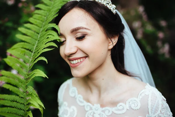 Bel ritratto di una bella sposa — Foto Stock
