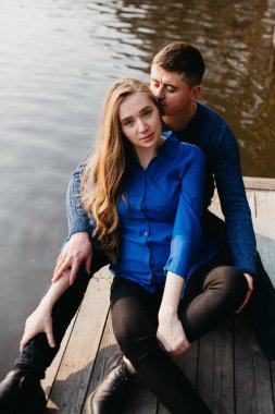 Hamile bir kadın ve kocası güzel portre.