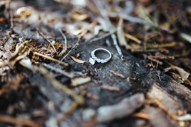 Nişan yüzüğünün fotoğrafını kapat