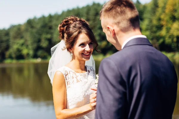 素晴らしい結婚式のカップルの肖像画. — ストック写真