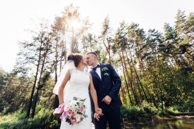 Harika bir düğün çift portre.