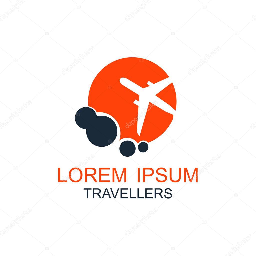 Travel logo, holidays, tourism, business trip company logo design, vector illustration