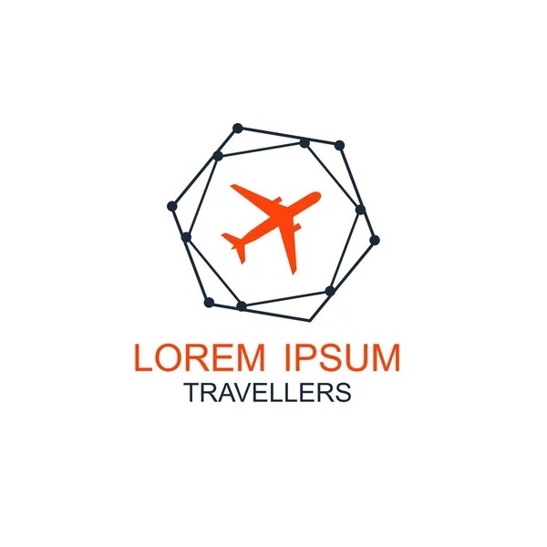 Seyahat logosu, tatil, turizm, iş gezisi şirket logo tasarımı, vektör illüstrasyon — Stok Vektör
