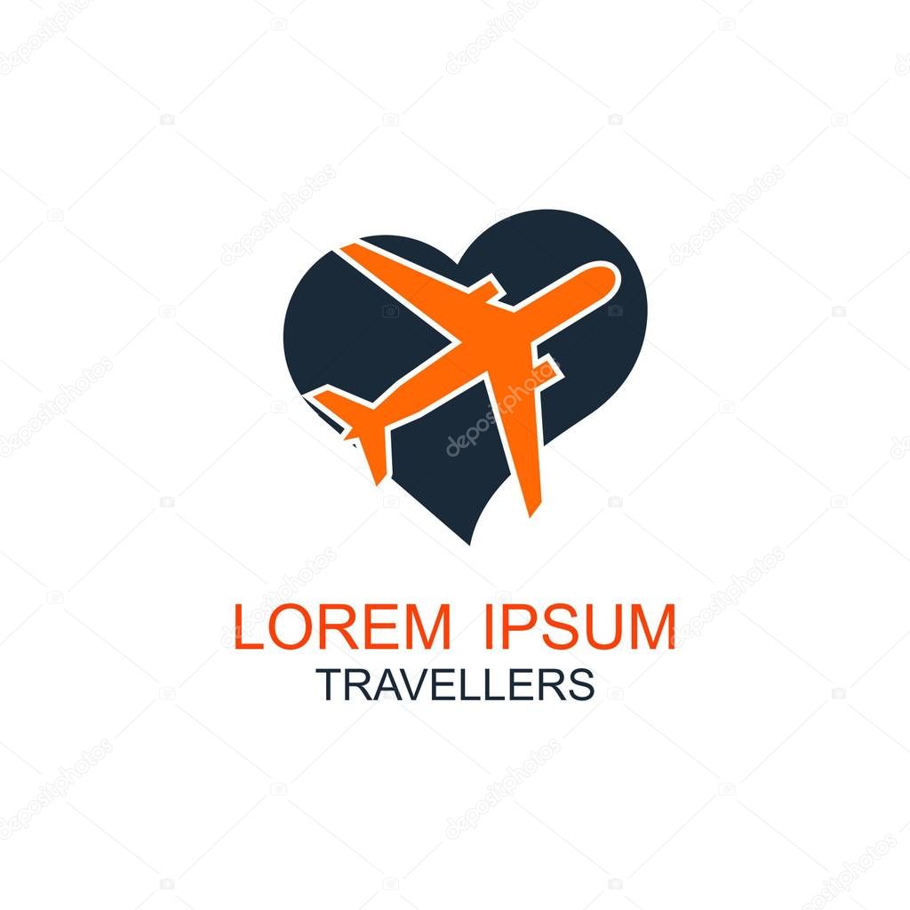Travel logo, holidays, tourism, business trip company logo design, vector illustration