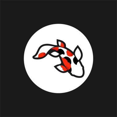 Koi logo japon balık japon sembolü arka plan illüstrasyon vektör stok