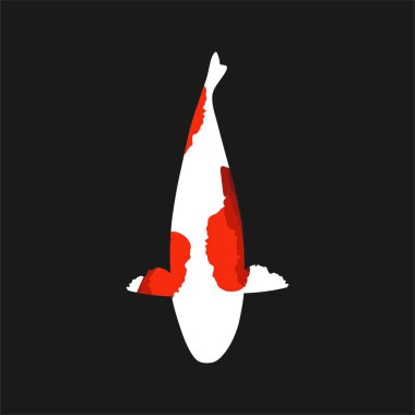 Koi logo japon balık japon sembolü arka plan illüstrasyon vektör stok