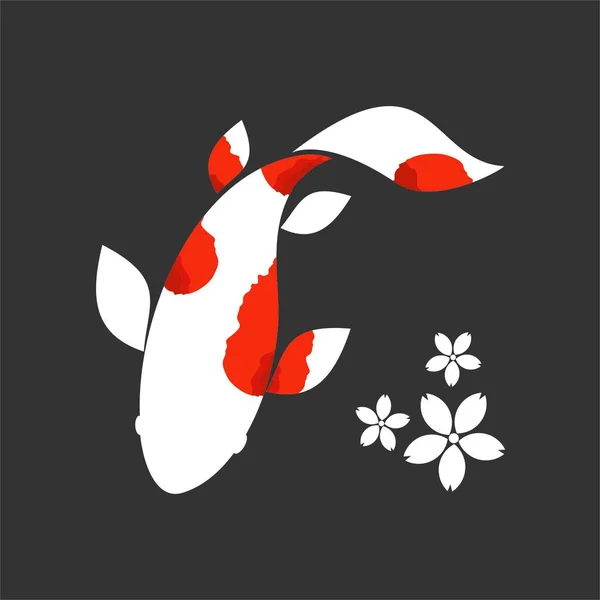 Koi logo japón pez japonés símbolo fondo ilustración vector stock — Vector de stock