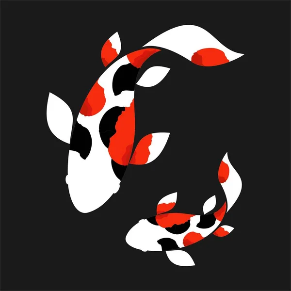 Koi logo japon balık japon sembolü arka plan illüstrasyon vektör stok