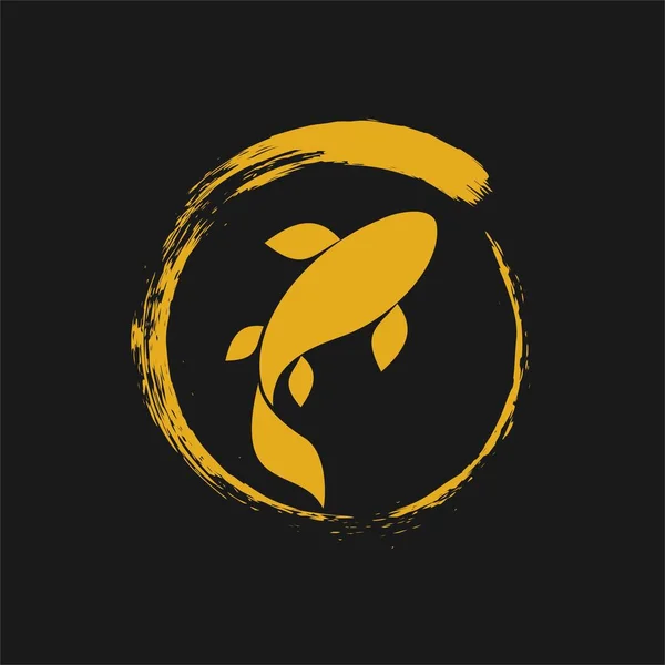 Koi logo japon balık japon sembolü arka plan illüstrasyon vektör stok