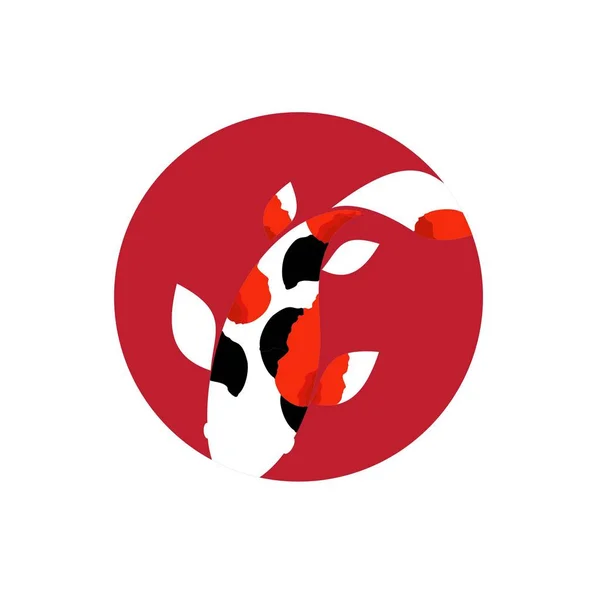 Koi logo japan fisch japanisch symbol hintergrund illustration vektor stock — Stockvektor