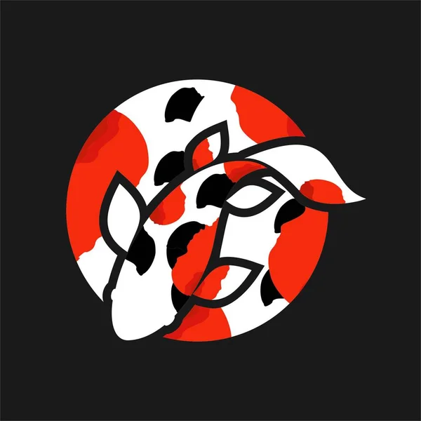 Koi logo japon balık japon sembolü arka plan illüstrasyon vektör stok
