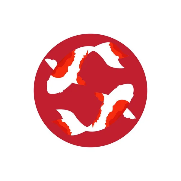 Koi logo japan fisch japanisch symbol hintergrund illustration vektor stock — Stockvektor