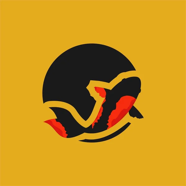 Koi logo japon balık japon sembolü arka plan illüstrasyon vektör stok